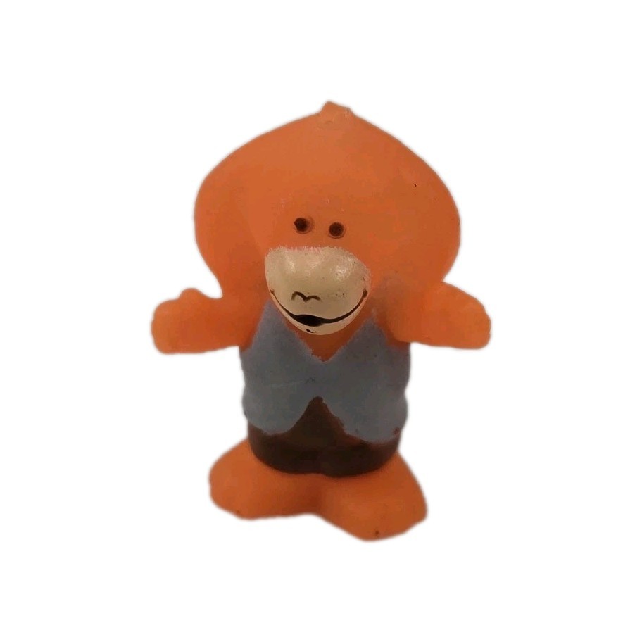 Fun Express Mini Orange Toy Figure w Blue Vest 1.5"