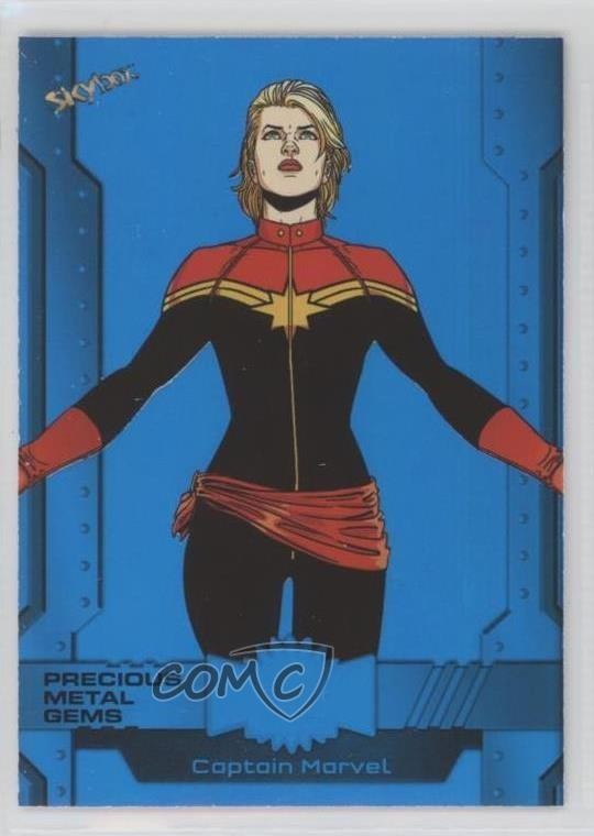 2024 Skybox Metal Universe Avengers Alta Serie PMG Blu /50 Captain Marvel 0kr0