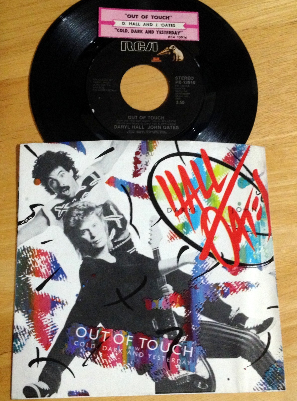 Daryl Hall & John Oates 45 Out Of Touch / Cold, Dark And Yesterday  w/ts w/PS