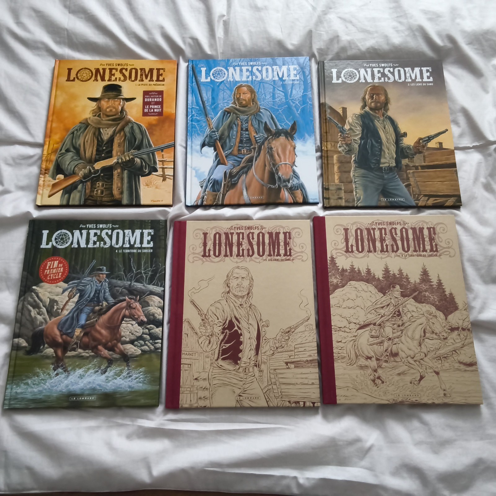 LONESOME YVES SWOLFS LE LOMBARD 4 VOLUMES + 2 VOLUMES N/B
