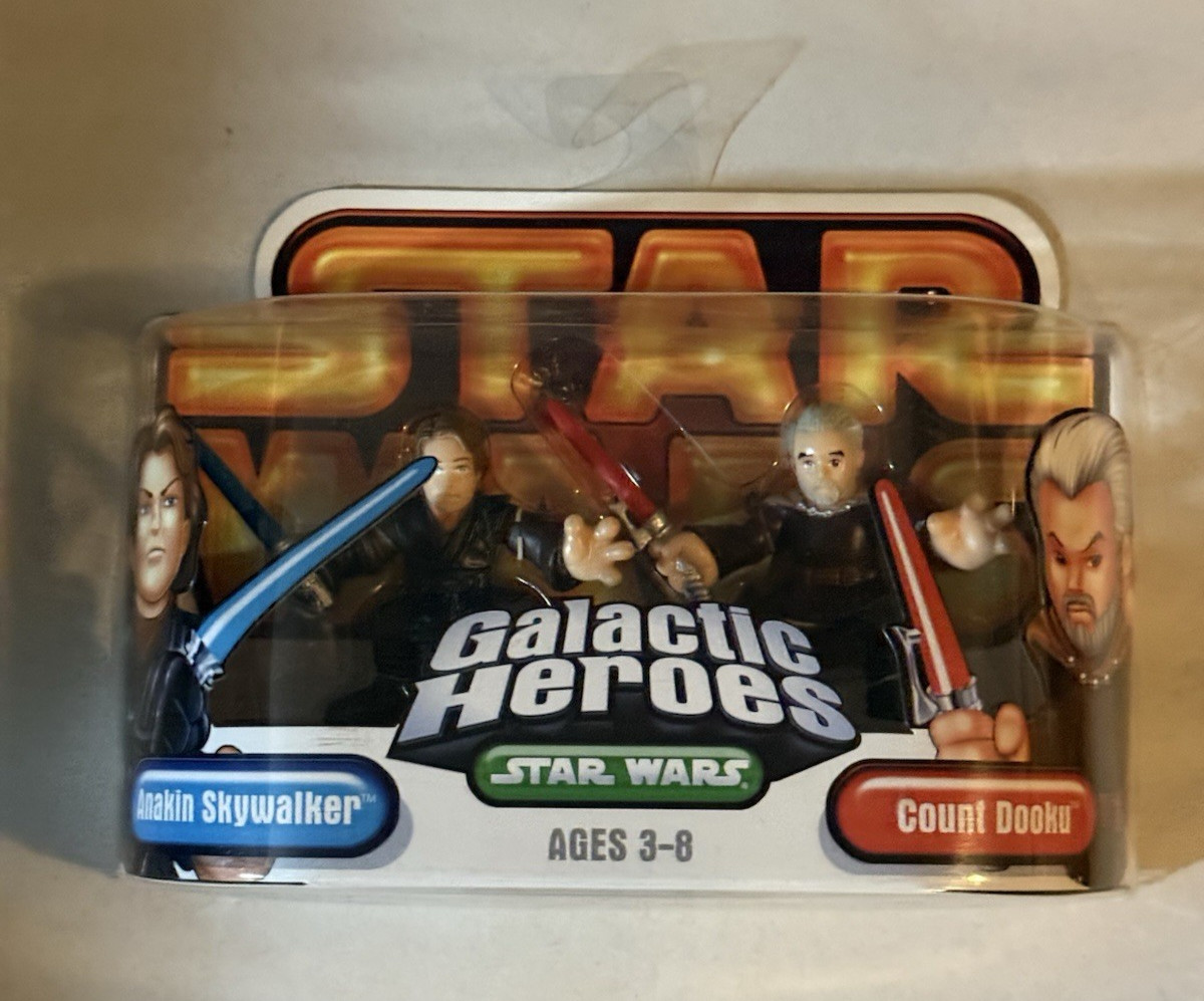 Star Wars Eroi Galattici Anakin Skywalker e Conte Dooku figure Hasbro 2005