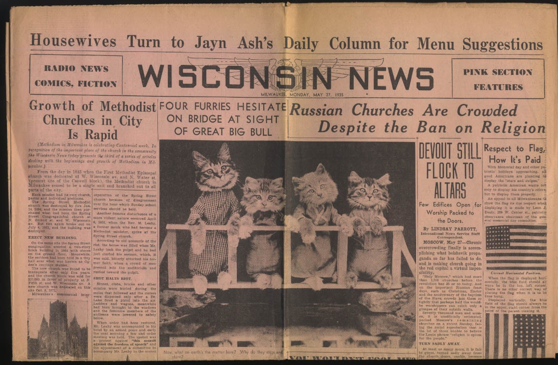 WISCONSIN NEWS Sezione Rosa Fumetti 27/05 1935 Topolino Buck Rogers Dionne Qs
