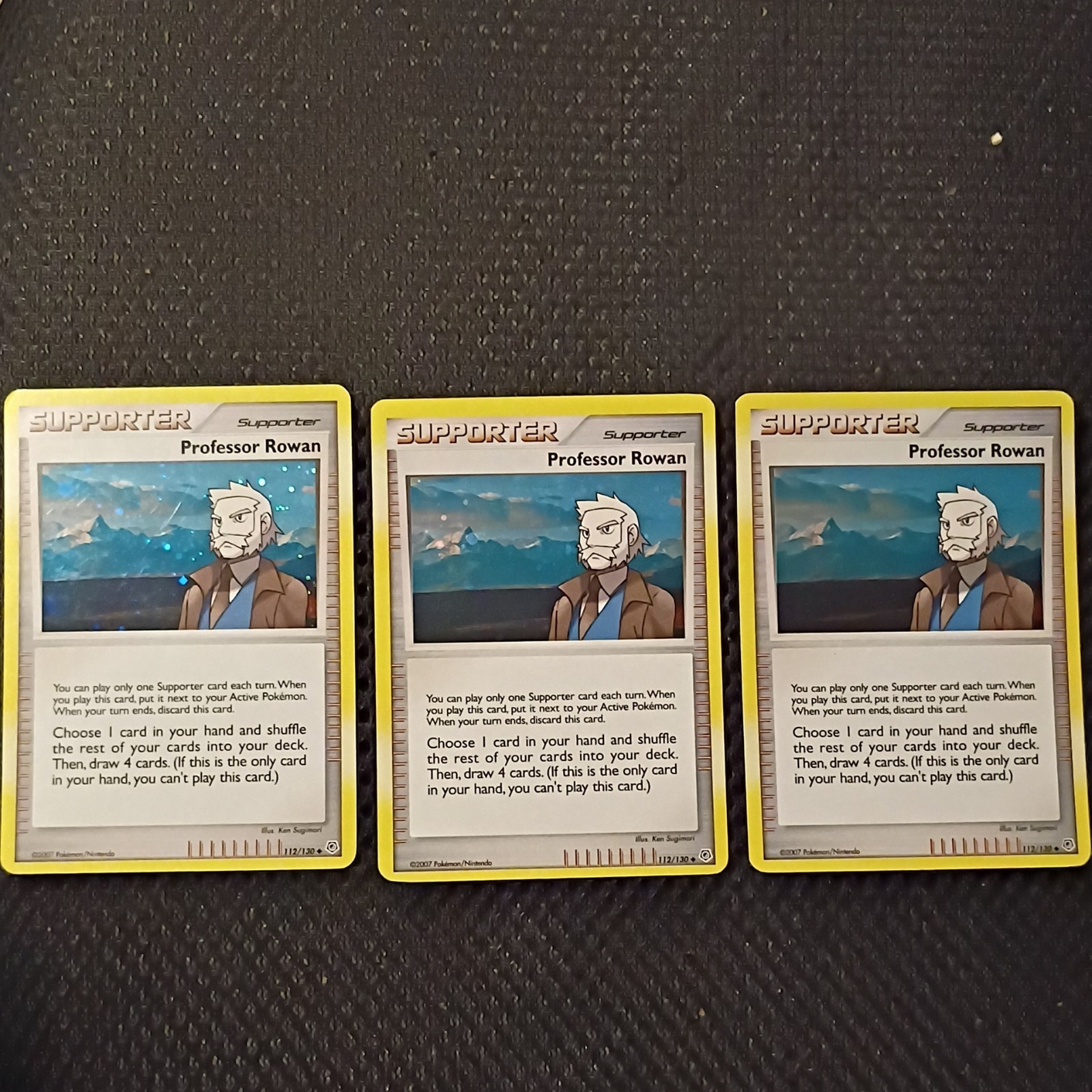 3x cards Professor Rowan - (Cosmos Holo) 112/130 NM 