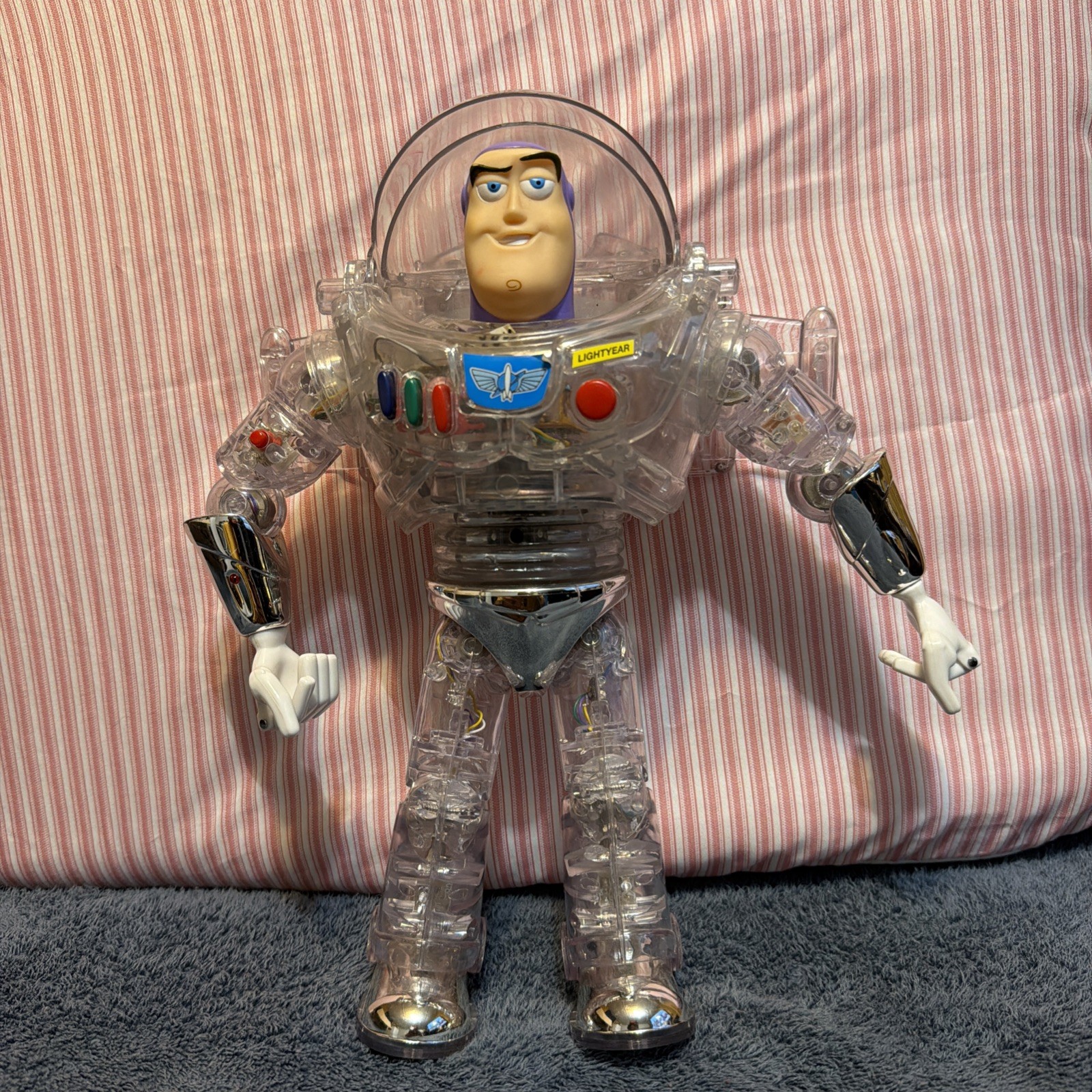 Vintage Toy Story Interstellar Buzz Lightyear - Clear/Chrome Thinkway *READ*
