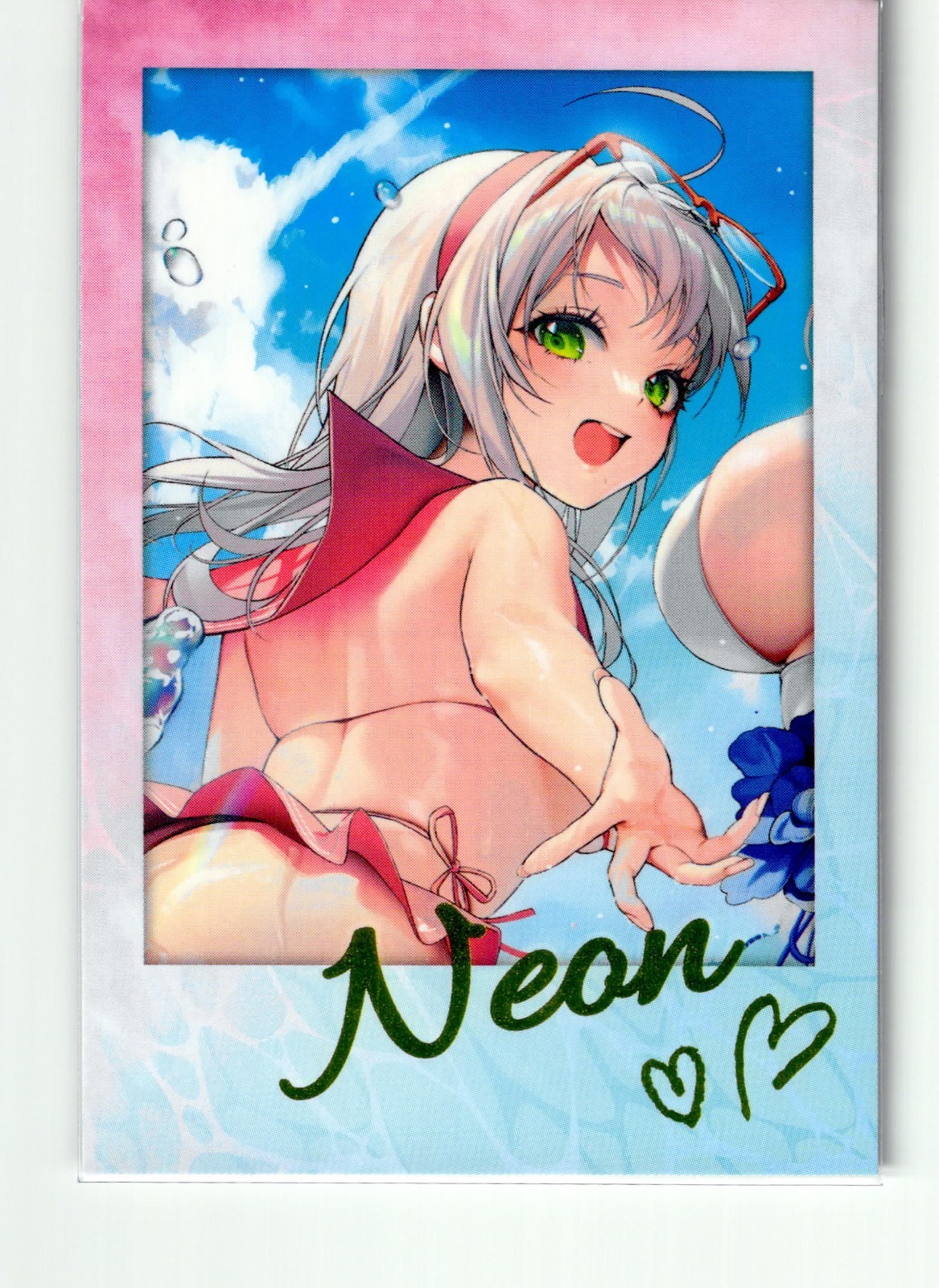 Dea della Vittoria Neon-Summer Memories cartolina fotografica giapponese stile Nikke Polaroid