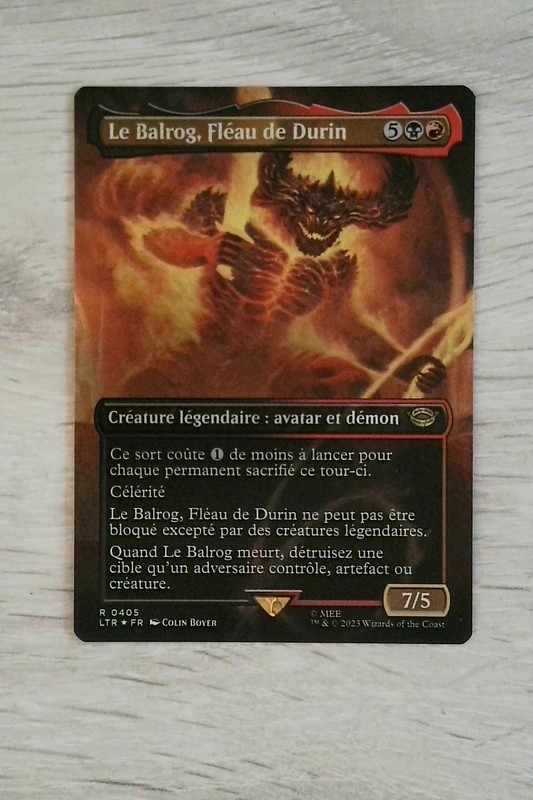Carte Magic MTG – Le Balrog, Fléau de Durin LTR 0405 – Français – Rare Foil