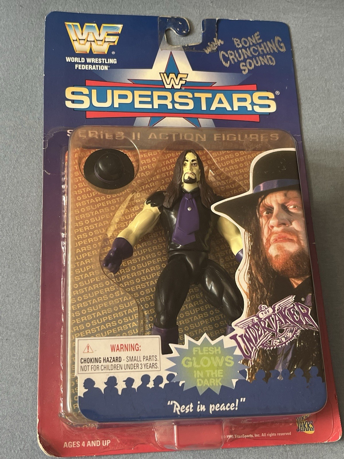 The Undertaker Figure Jakks WWF Glow In Dark Bone Crunch Action (Bubble Split)