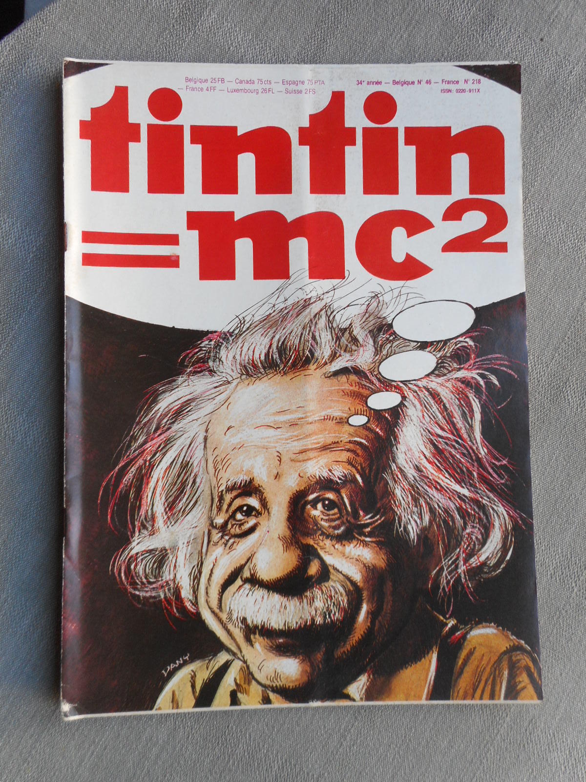 Hebdo Tintin 2E Serie N°218 Dany Tintin = MC² 1979 In Buone Condizioni