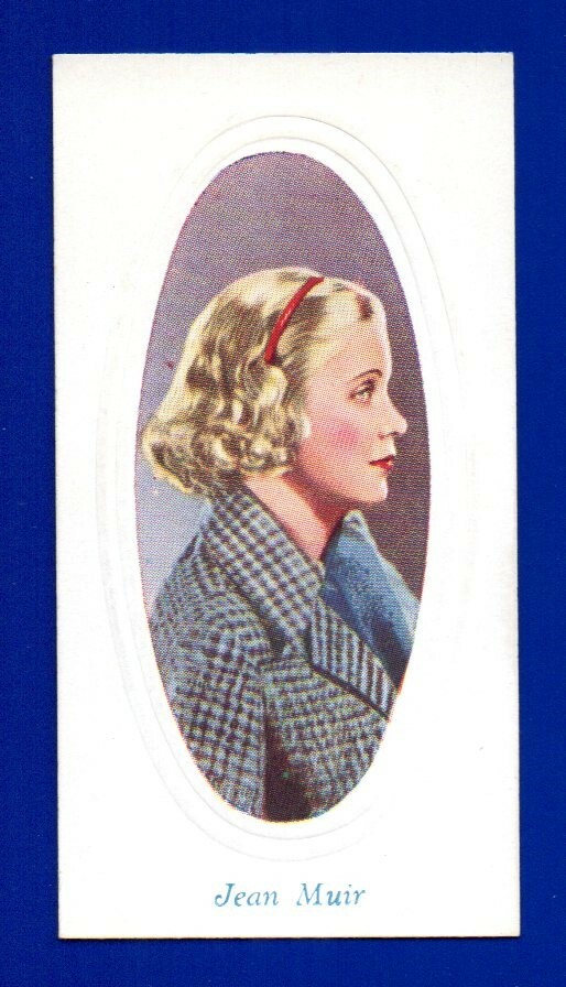 JEAN MUIR 1936 GODFREY PHILLIPS SCHERMO IN RILIEVO STELLE #42 ANGOLI ACUTI come nuovi