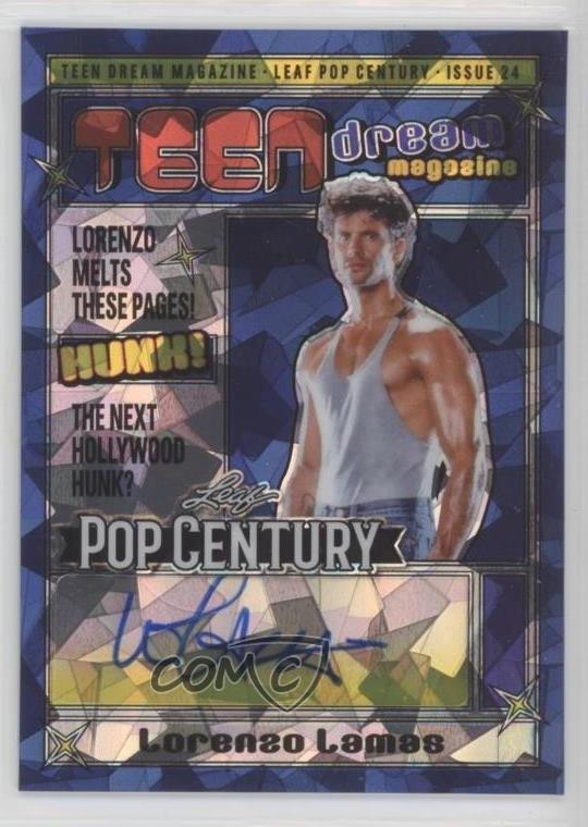 2024 Leaf Metal Pop Century Dark Blue Crystals 3/6 Lorenzo Lamas Auto 1u0