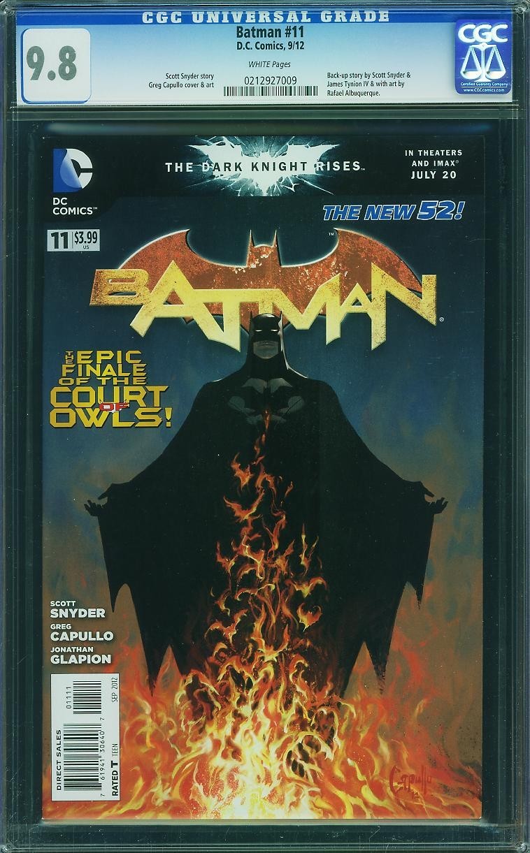 Batman 11 CGC 9.8 NM-MT WP Nuovo 52 Corte dei Gufi Snyder Capullo DC 2012
