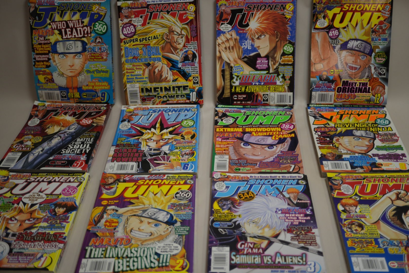 Lotto riviste Shonen Jump vol 5 numeri 2007 #1-12 anno completo Naruto Bleach VIZ