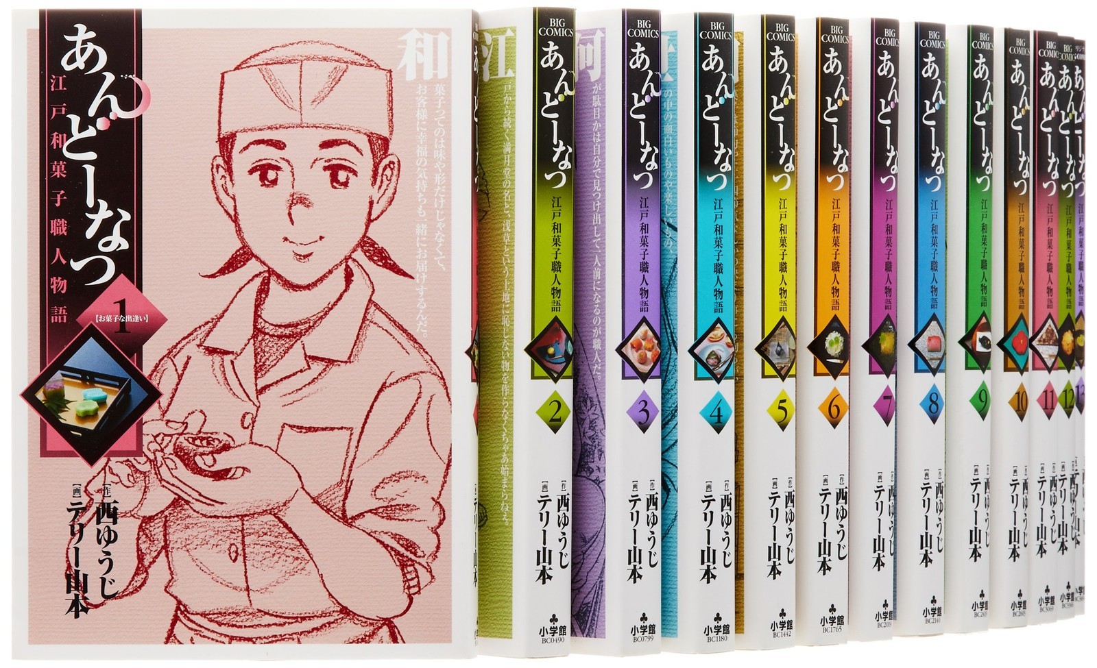 Shogakukan Andonatsu Edo Wagashi Artisan Story Comic set completo di 20...