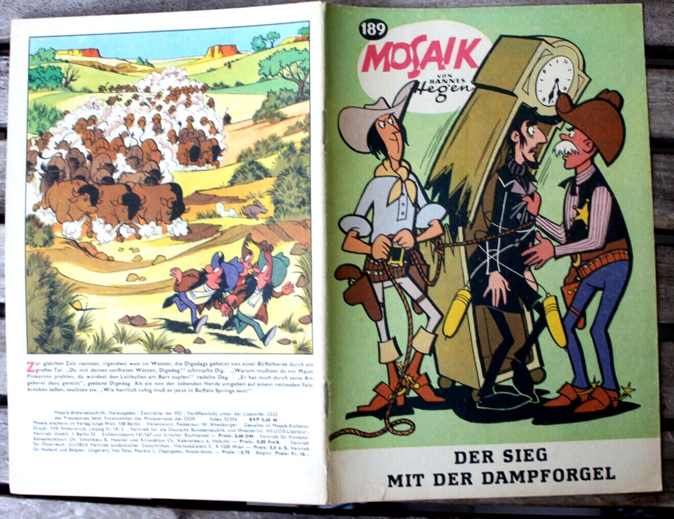 Originale MOSAIK Hannes Hegen Nr. 189 Il Vittoria Con L'Organo A Vapore DDR