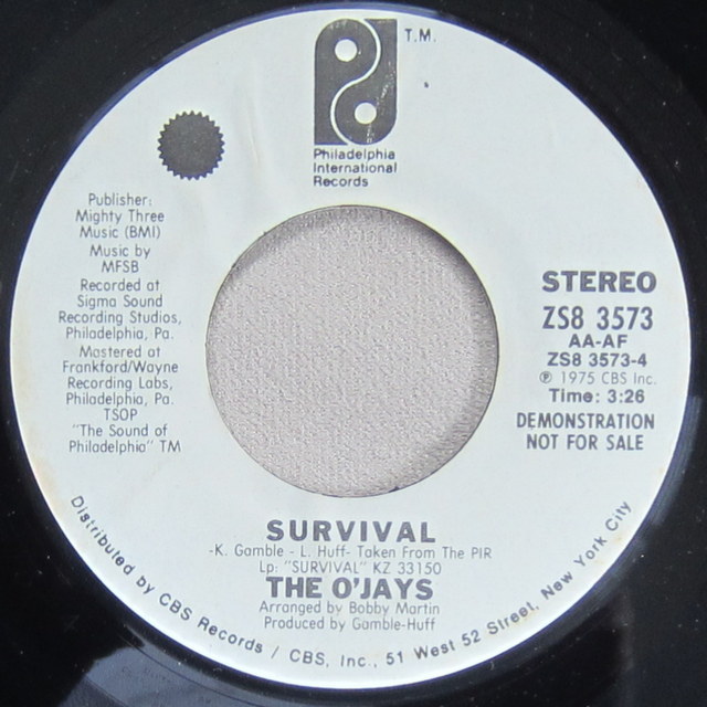 The O'Jays - Survival, Vinyl, 45rpm, 1975, Very Good++ condition