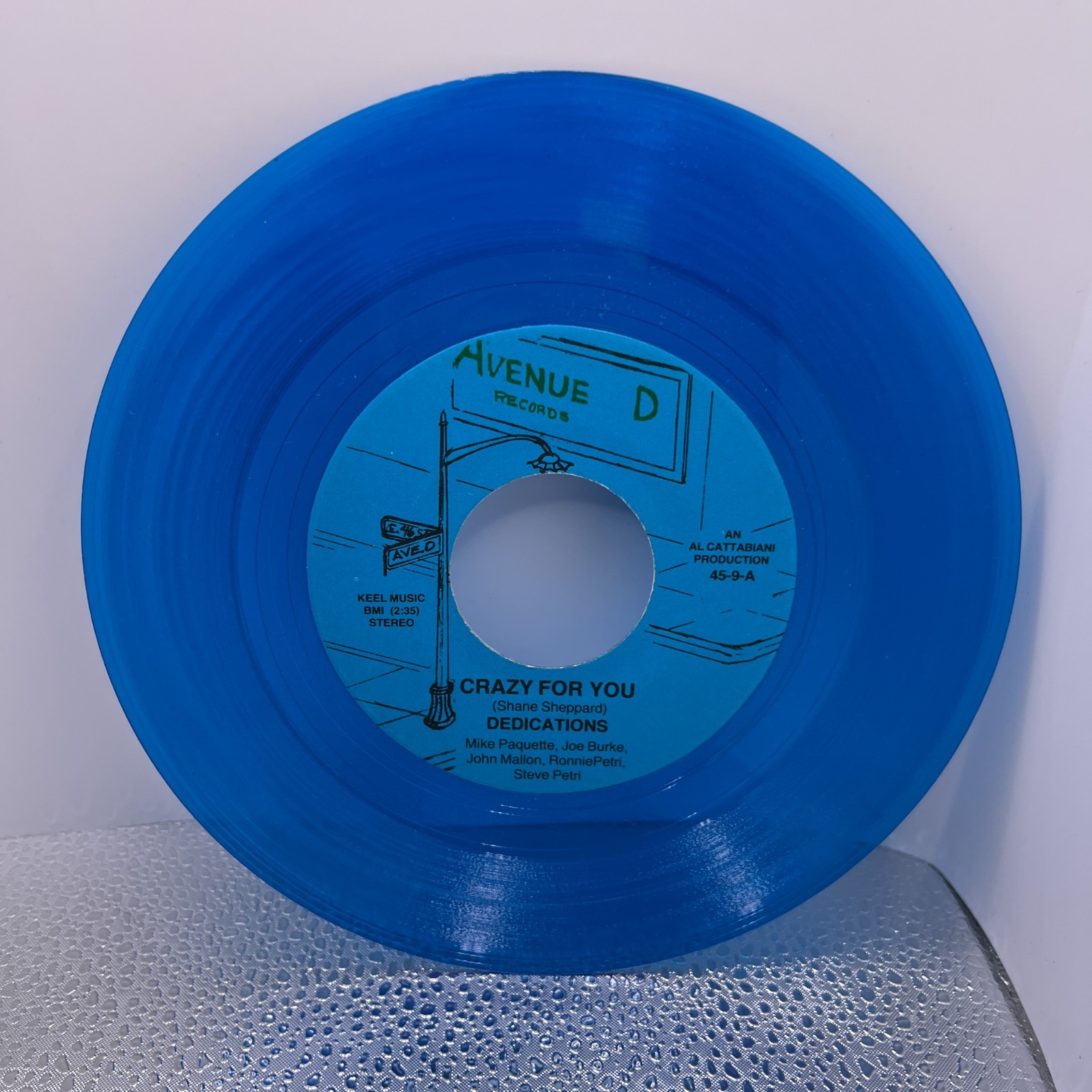 Vinyl 45 RPM Record - The Dedications - Crazy For You / Never