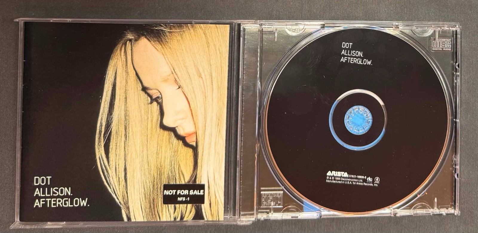 Dot Allison - Afterglow. 1999 USA Promo CD Album. 11 Tracks.