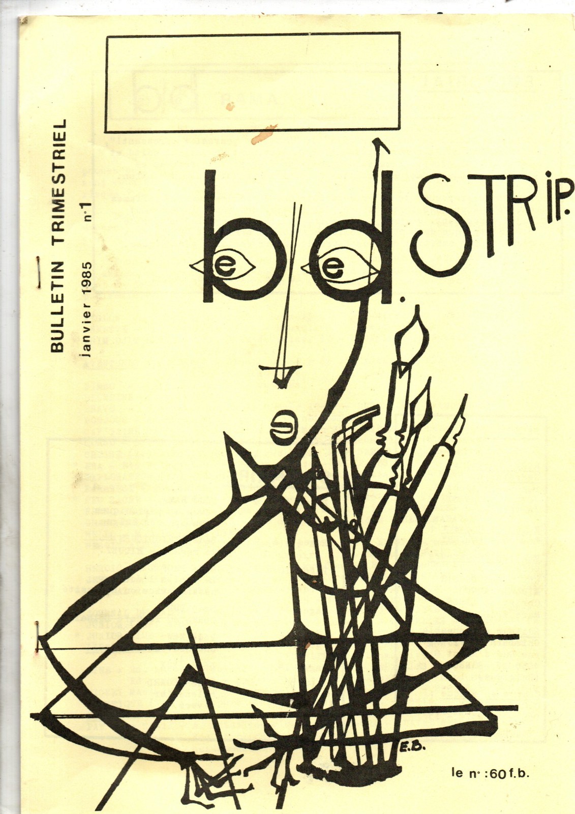 BD STRIP n°1. Trimestriel de BD. Janvier 1985.