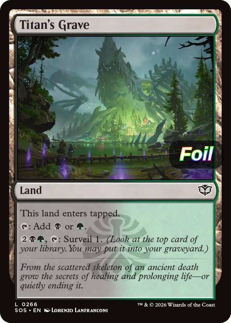 Titan's Grave Land FOIL EN 266 MTG SOS NM