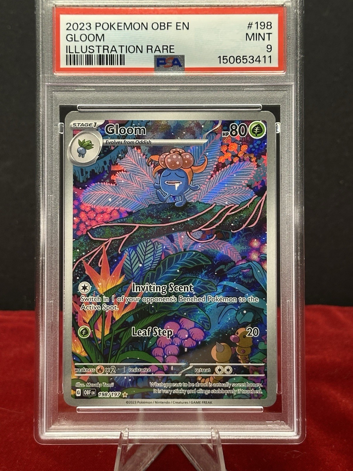 Pokemon 2023 SV Fiamme Ossidiana Illustrazione Oscura Rara #198/197 PSA 9