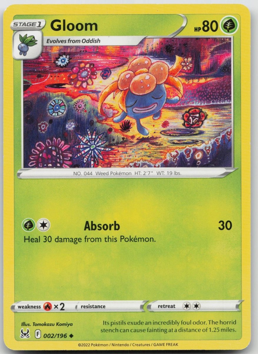Gloom 002/196 Pokemon Origine Perduta Non Comune Giocato Leggermente