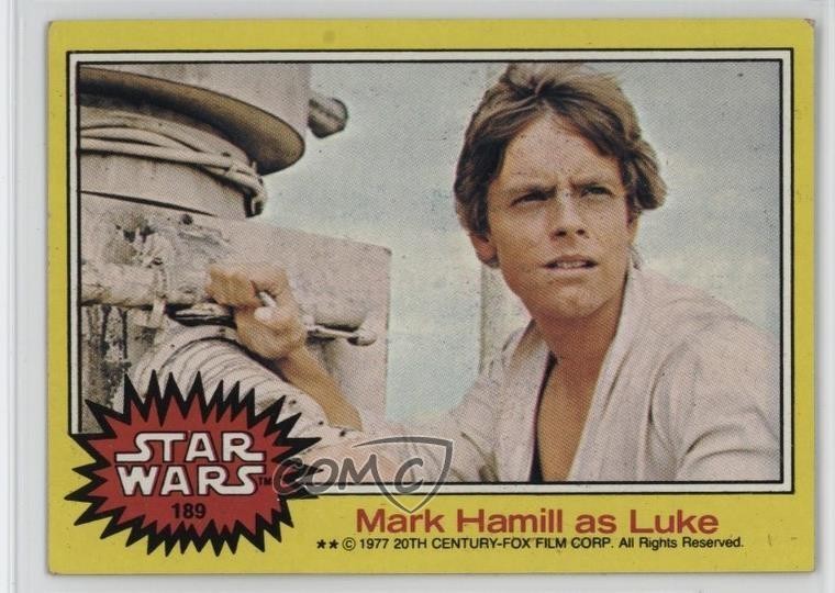 1977 Topps Star Wars Mark Hamill as Luke #189 17qs