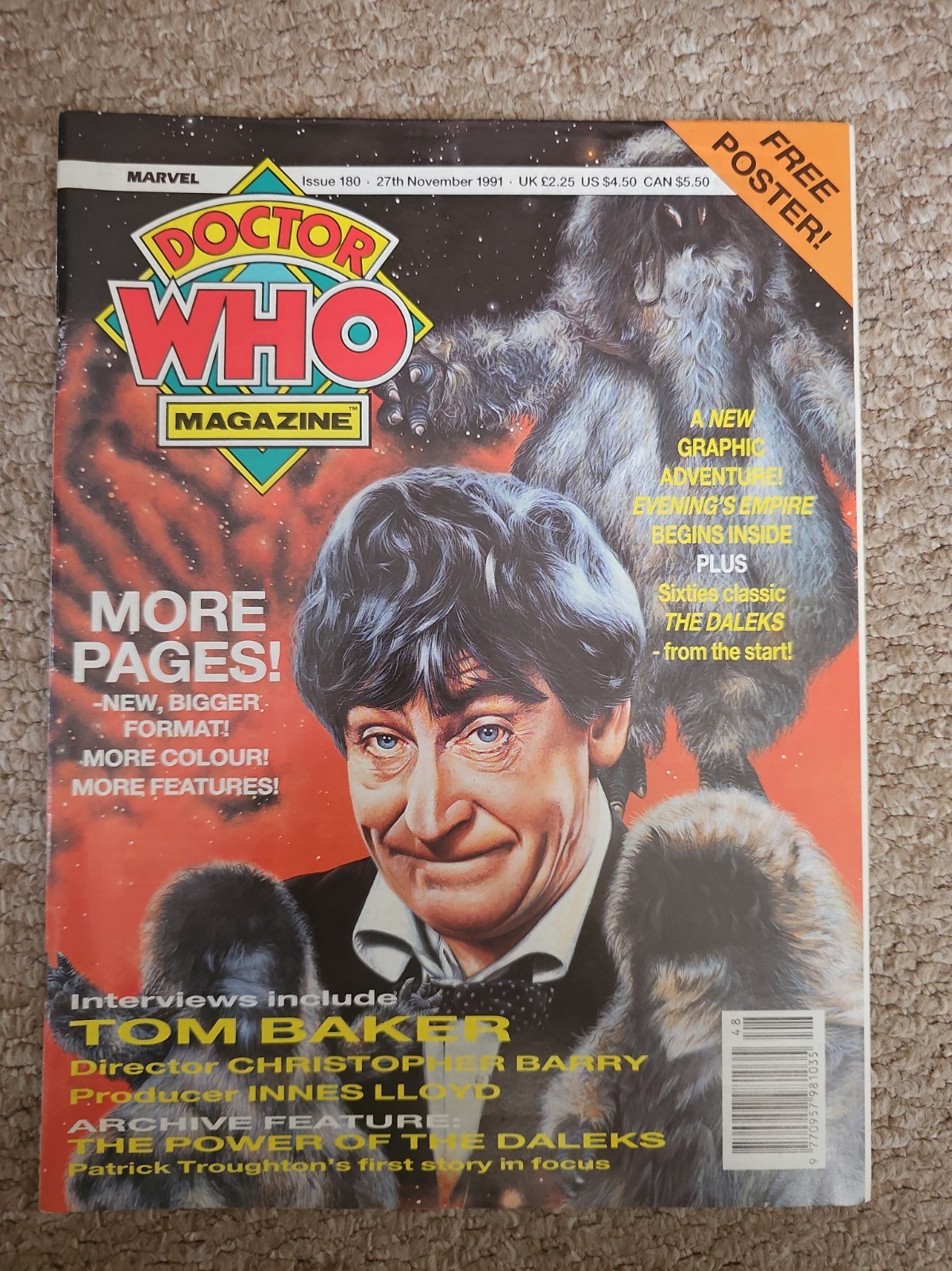 Doctor Who Magazine Issue 180 - Includes Poster (Still Affixed) 
