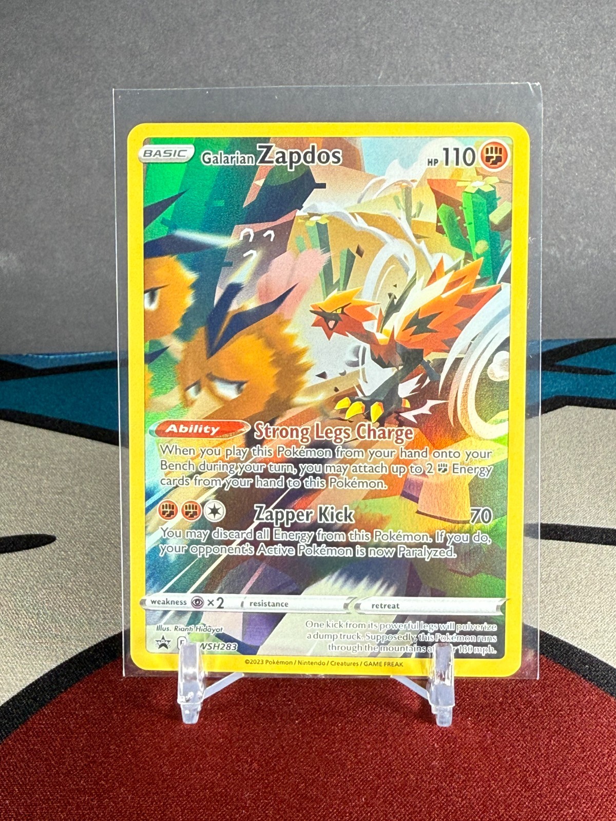 Carta Pokemon rara promozionale Holofoil Galarian Zapdos SWSH283 NM