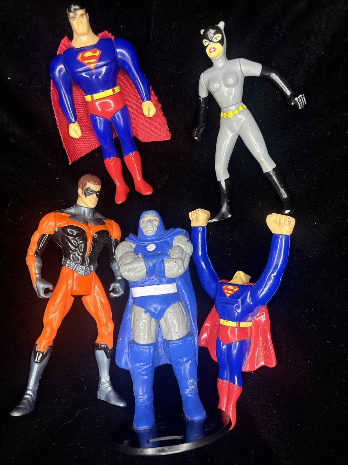 Lotto figurine DC Comics vintage, Superman, Robin, Catwoman, Darkseid