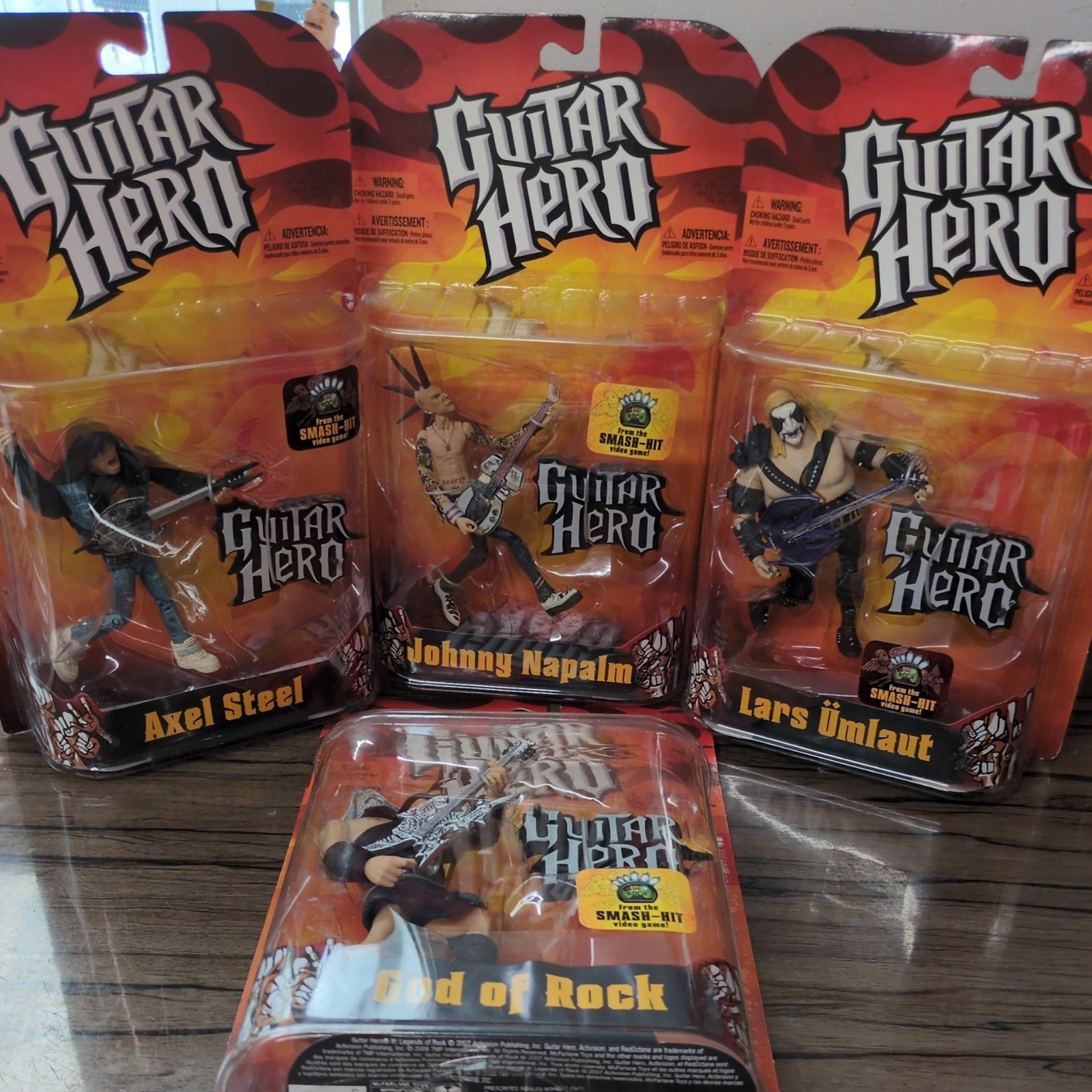 Pacchetto Figurine Guitar Hero Vintage X4 Figurine Vecchio Stock Nuove Con Scatola Sigillate