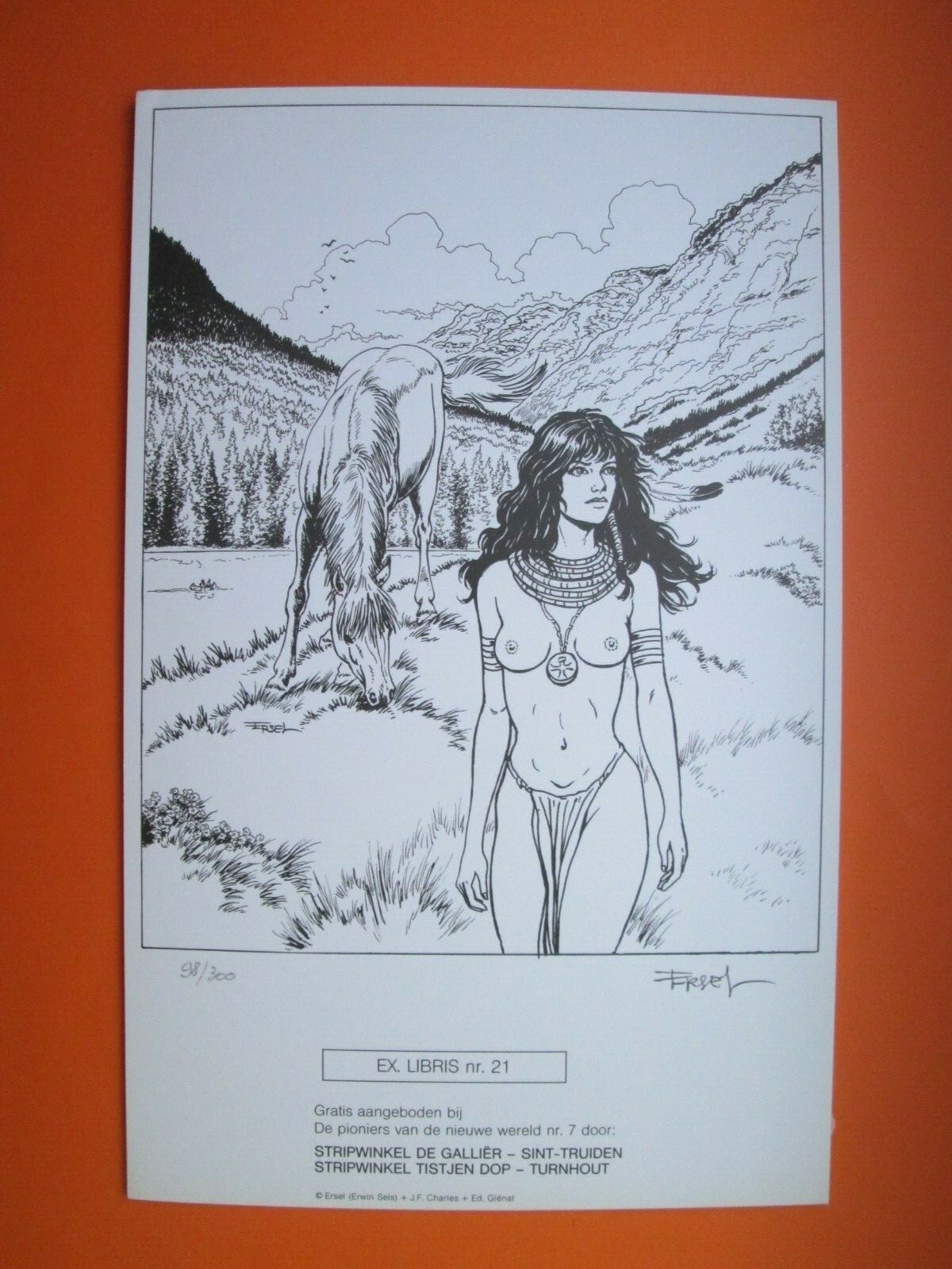 ERSEL  EX LIBRIS SIGNE  LES PIONNIERS DU NOUVEAU MONDE  DE GALLIER ETAT NEUF
