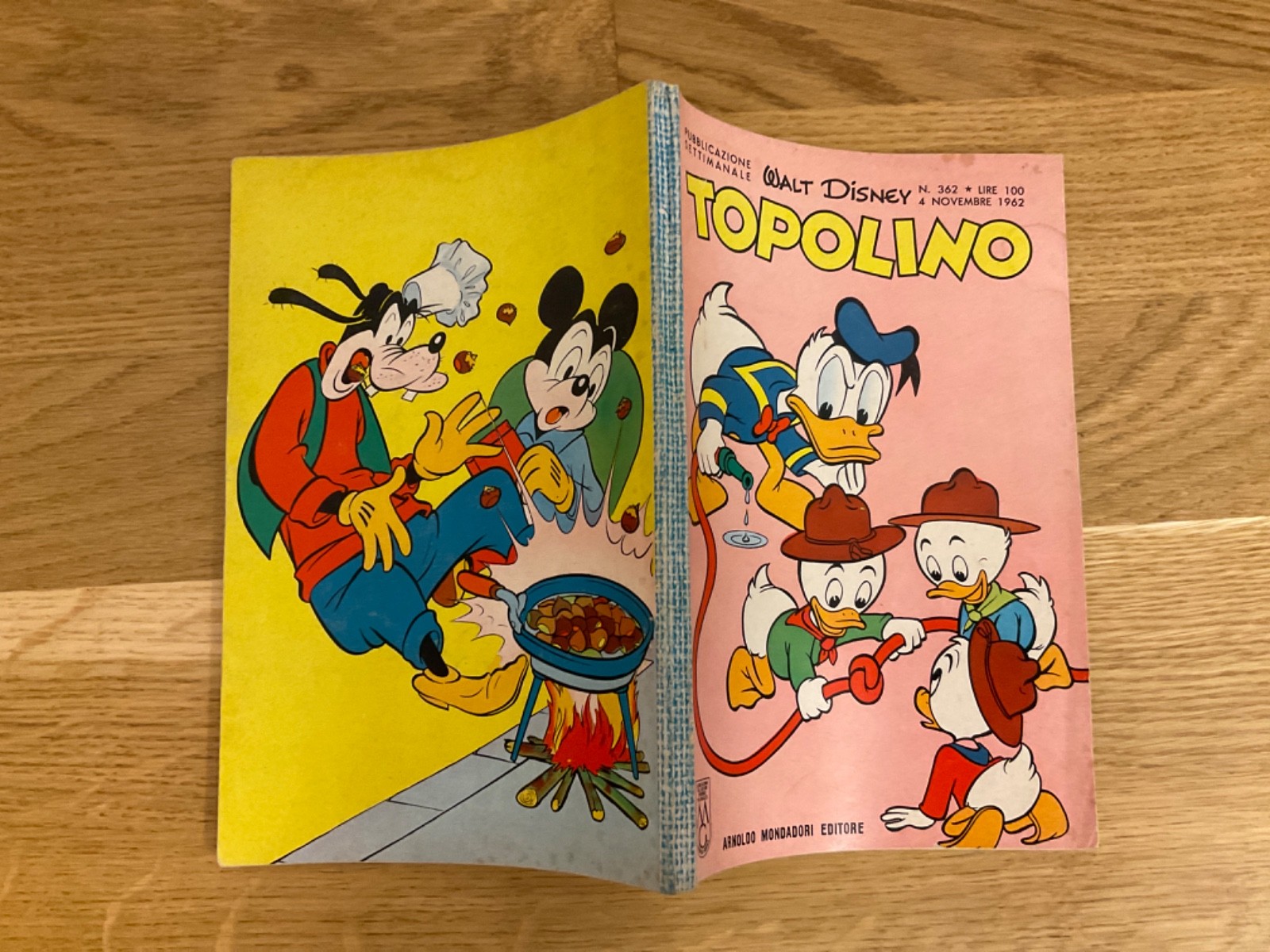 TOPOLINO LIBRETTO N.362 MONDADORI DISNEY 1962 SI BOLLINO, SI FIGURINE,