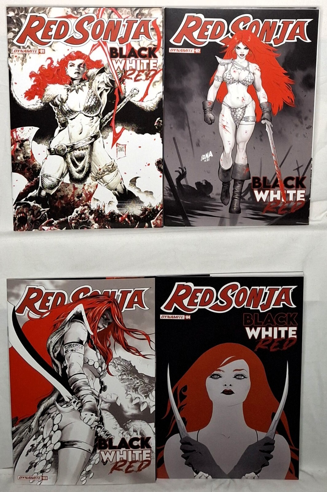 RED SONJA Nero Bianco Rosso #1 - 8 | Variante Cover C Set | Dynamite Entertainment