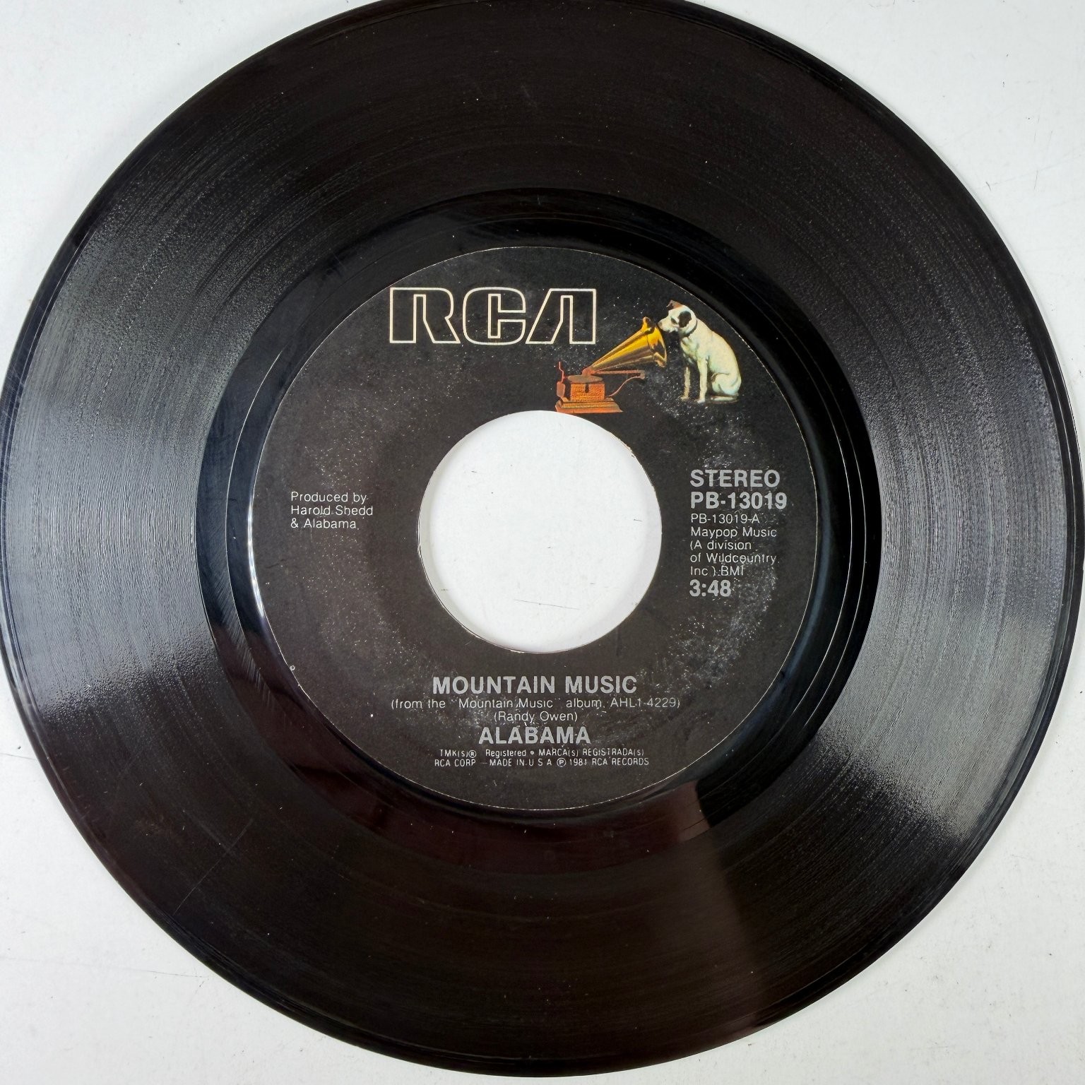 Alabama - Mountain Music 7" Single Record 1982 RCA Country 45 RPM