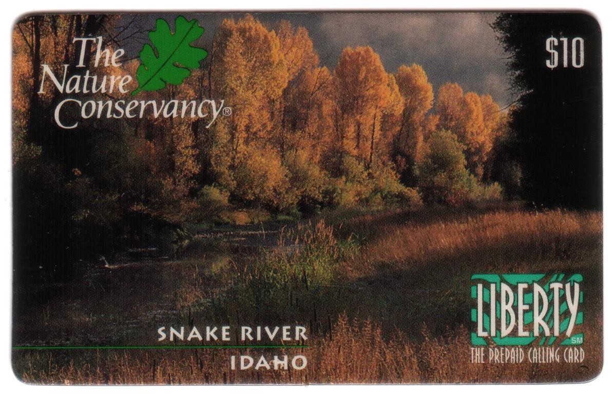 €10. Nature Conservancy - Snake River, Idaho (Fiume E Alberi) Carta Telefonica