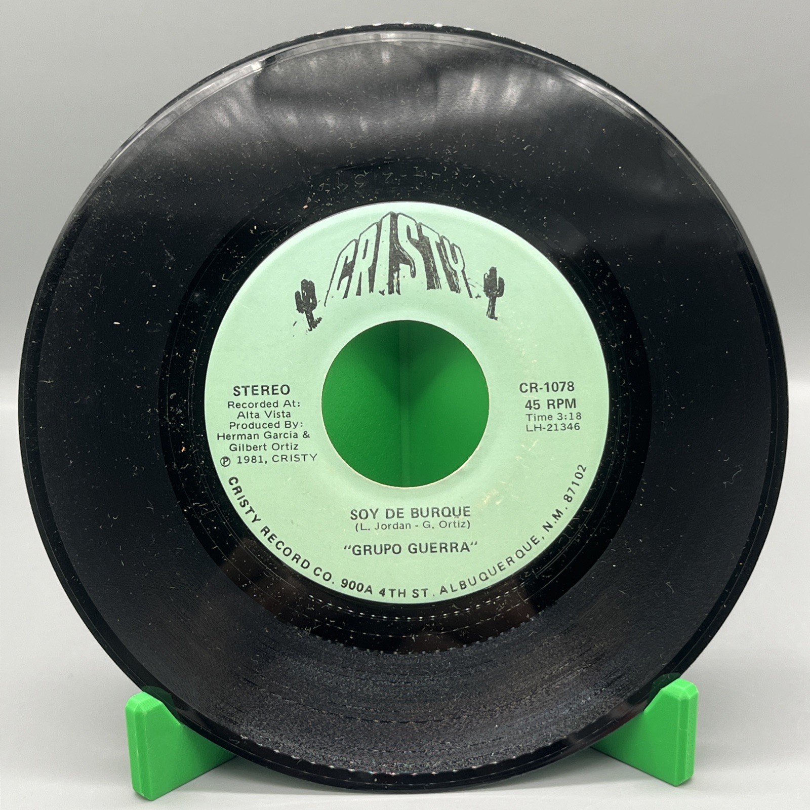 Grupo Guerra - Mil Copas / Soy De Burque 45 RPM Vinyl Record Cristy CR-1078
