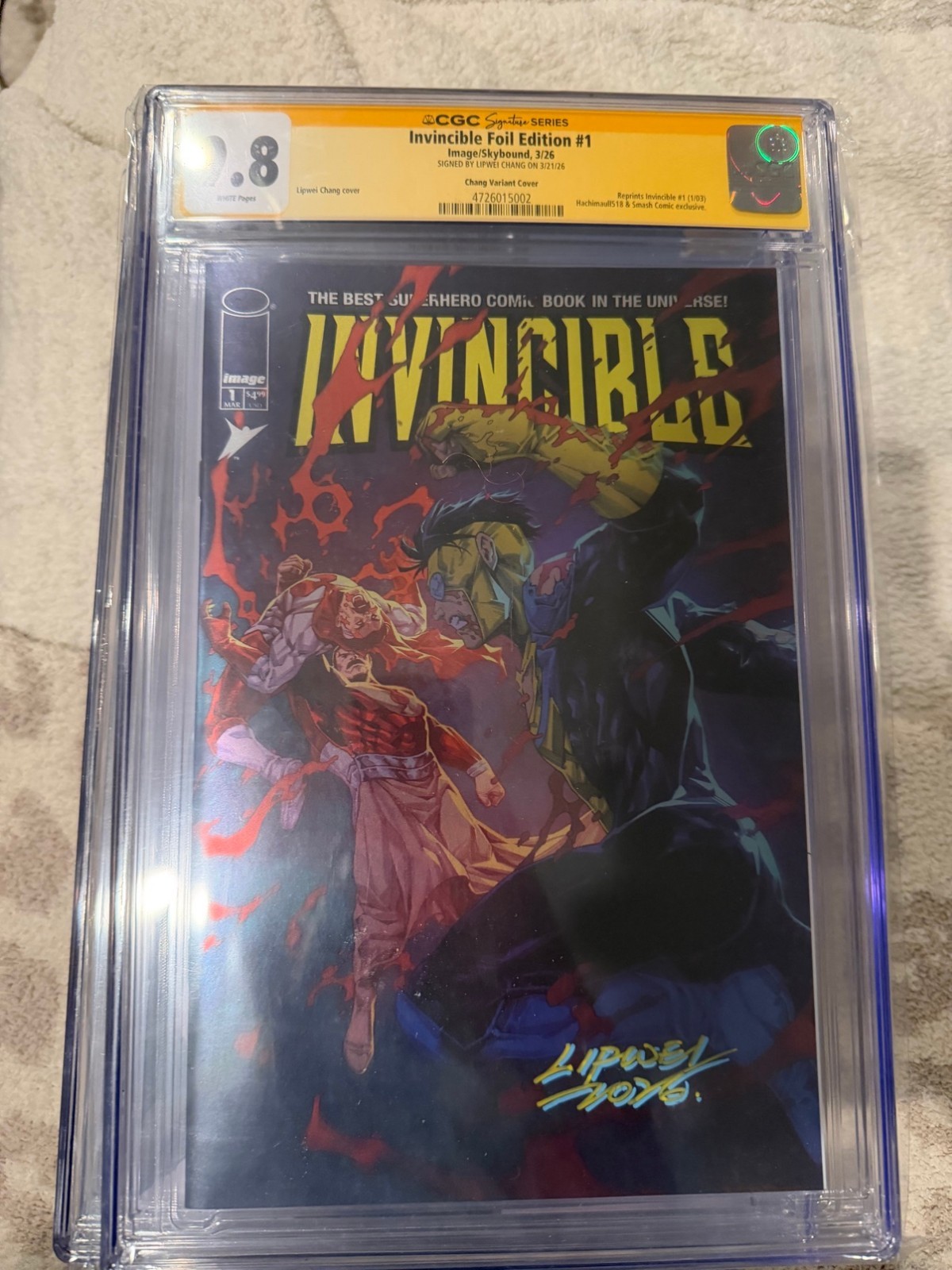 Invincible Foil Edition #1 Immagine 3/26 CGC 9.8 Firmato Lipwei Chang 4726015002