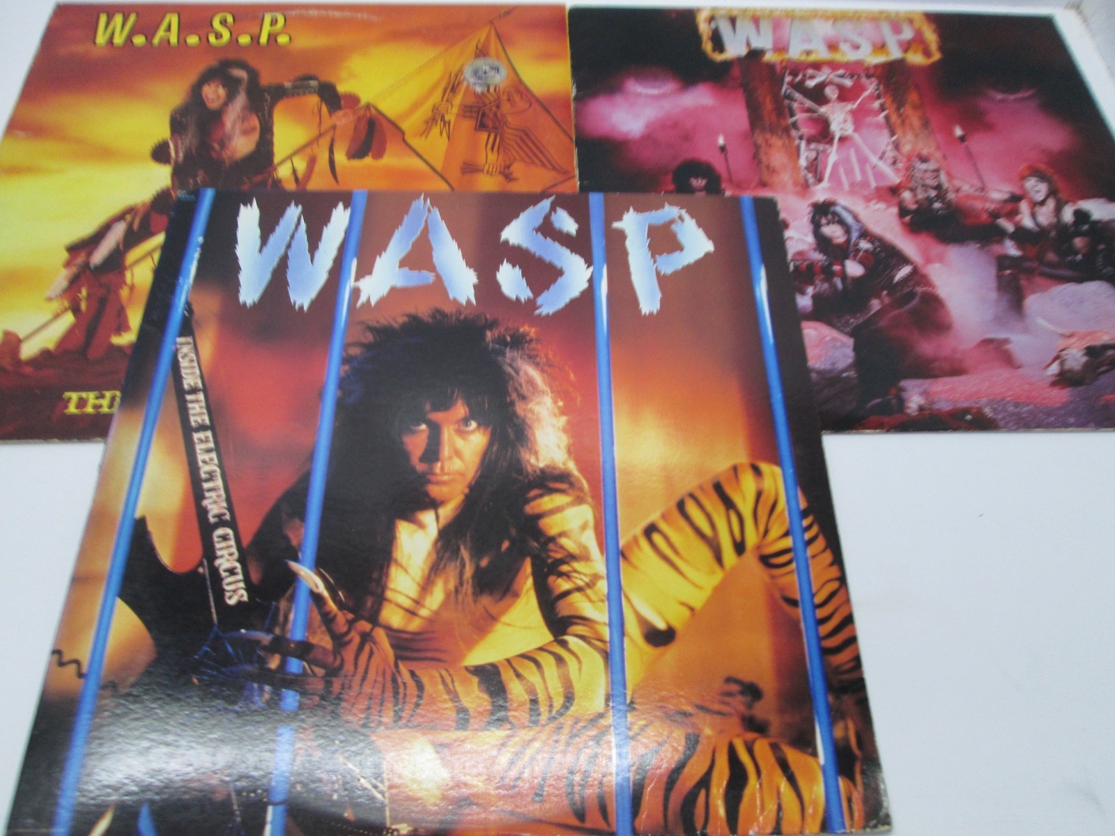 WASP self title,t he last command, inside electric circus vinyl LP lot Originals