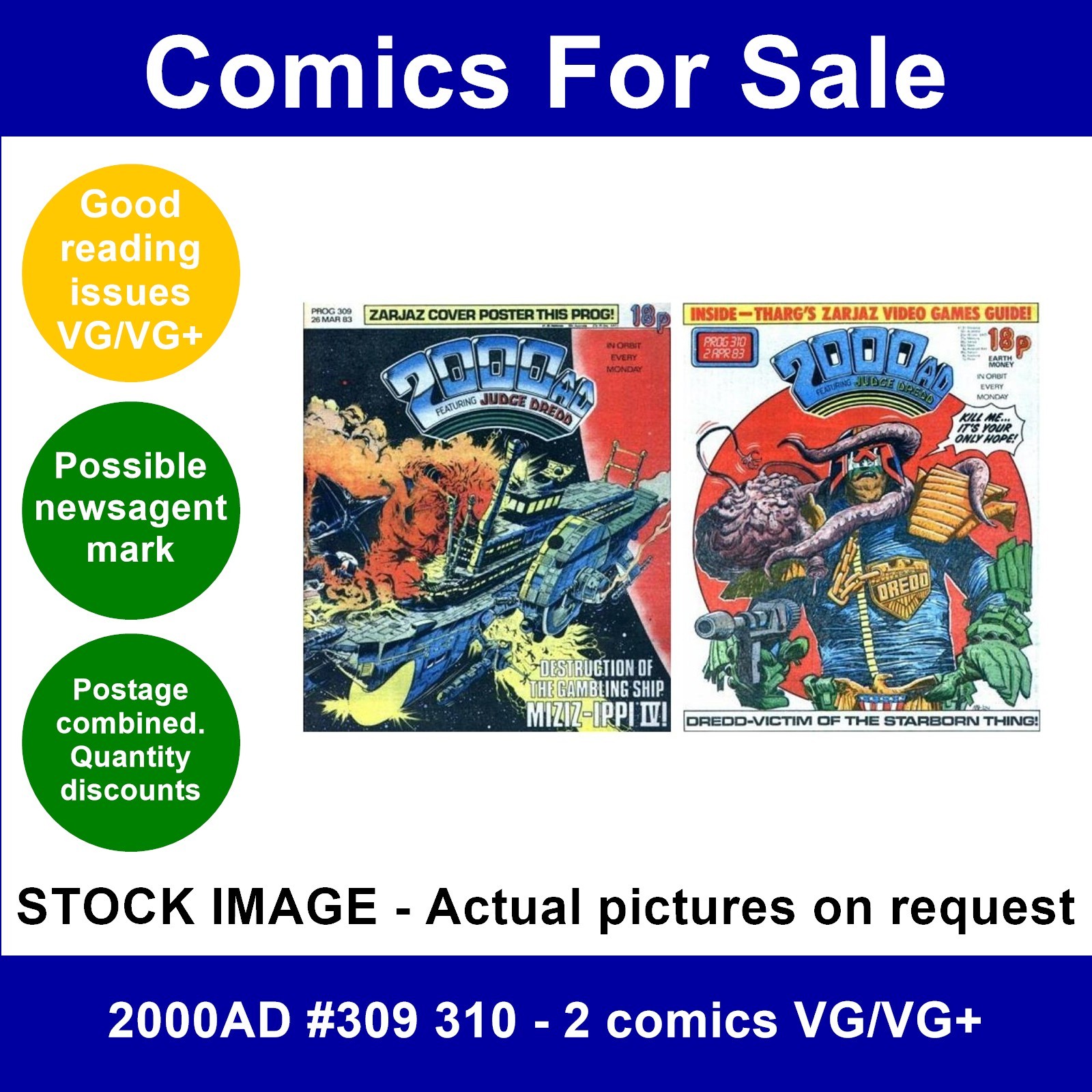 2000AD #309 310 - 2 comics VG/VG+