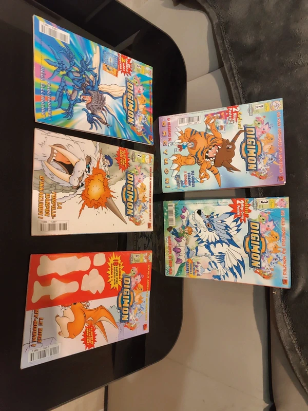 Lot 5 magazines BD Digimon vintage 2000-2001 – cartes postales & stickers