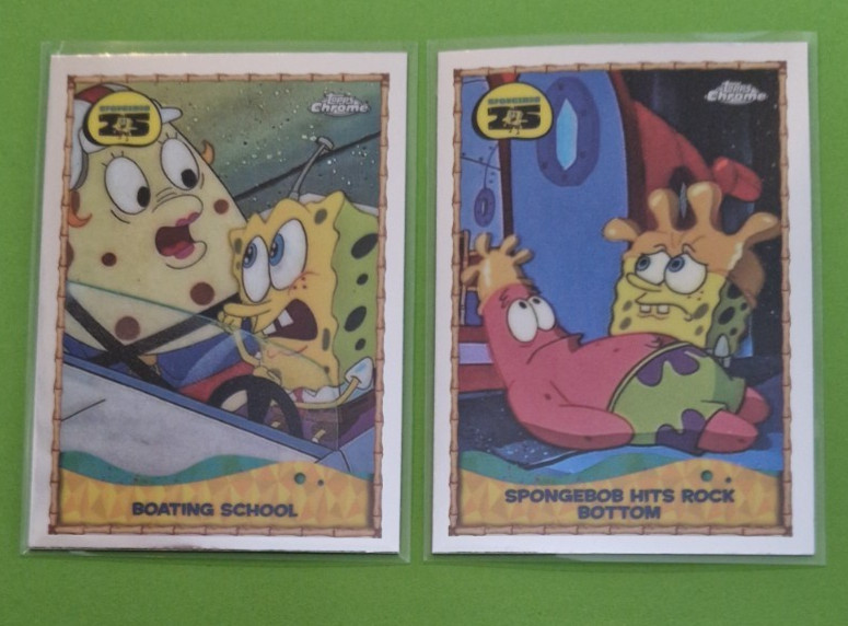 2025 Topps Chrome SpongeBob SquarePants SP Inserts x2 - #25-3 and #25-9