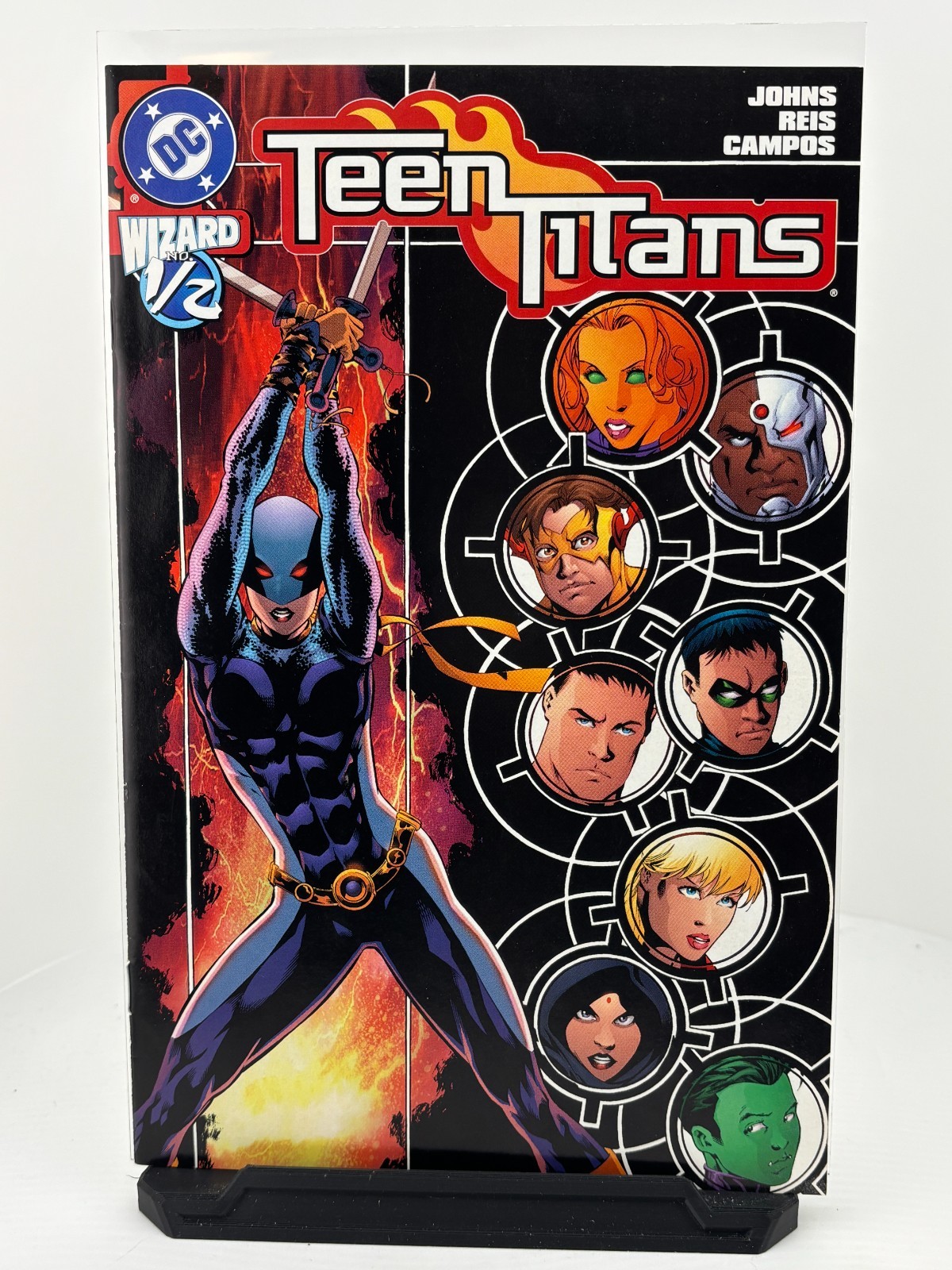 Teen Titans #1/2 - KEY 1st Cover & Origin Ravager Rose Wilson - DC Wizard 2004