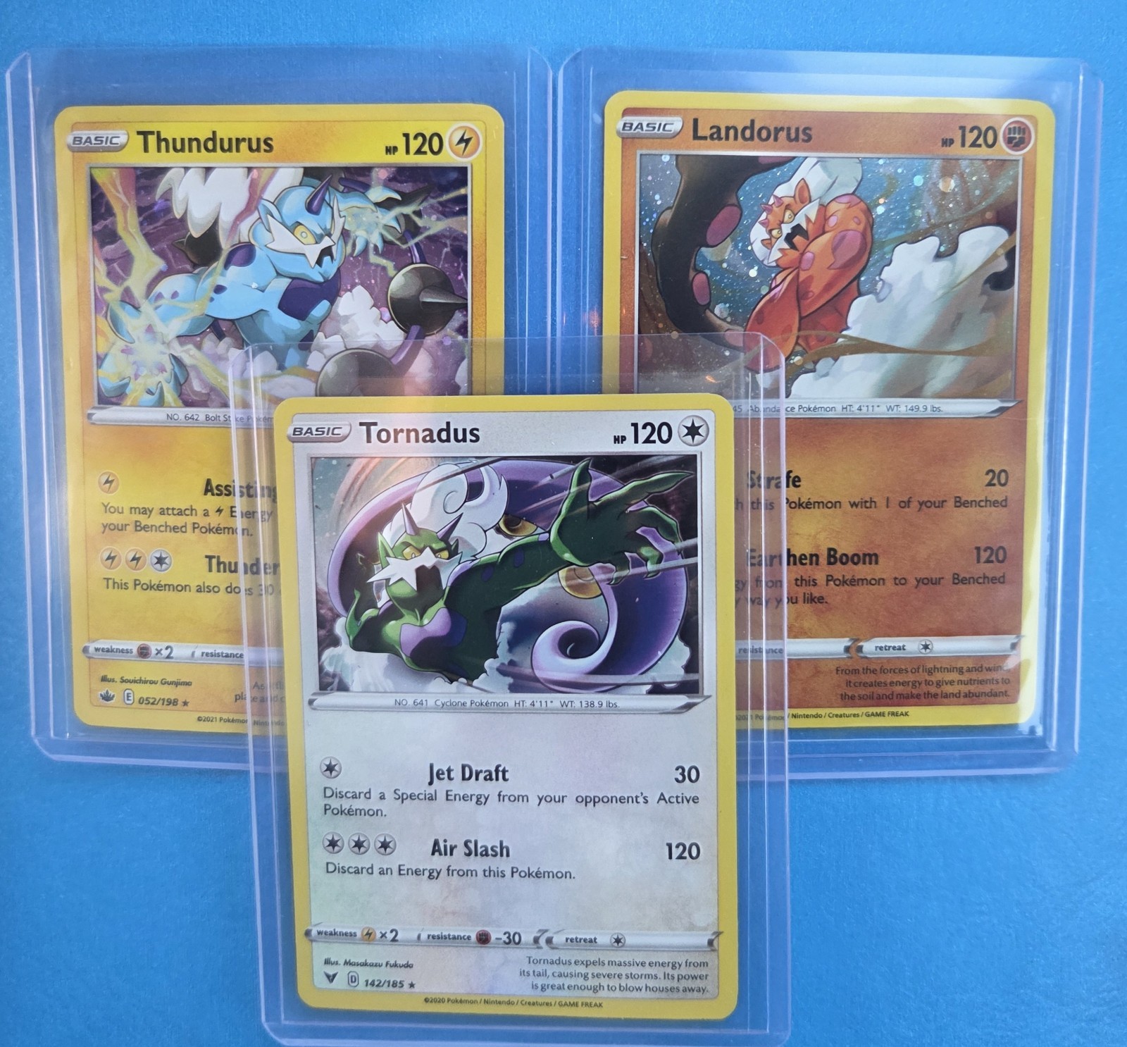 Pokemon TCG Tornadus Landorus Thundurus 3-Card Holo Rare Lot 142/148/052 Eng