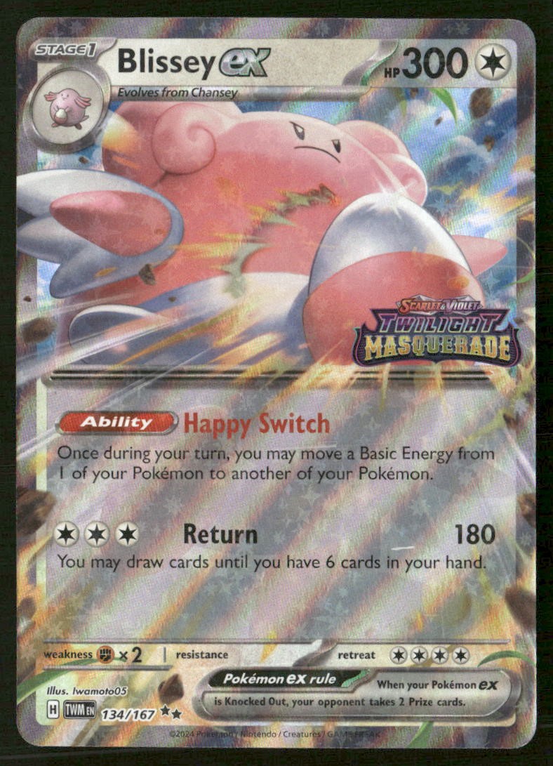 Blissey ex (Twilight Masquerade timbrato) 134/167 Holo Pokemon quasi nuovo