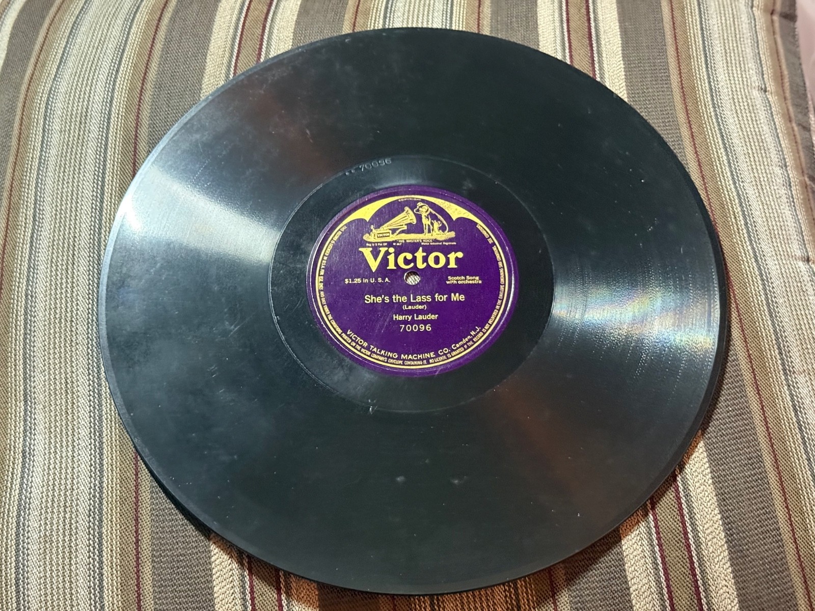 VICTOR 12" Record 78 Rpm 70096 Harry Lauder SHES THE LASS FOR ME