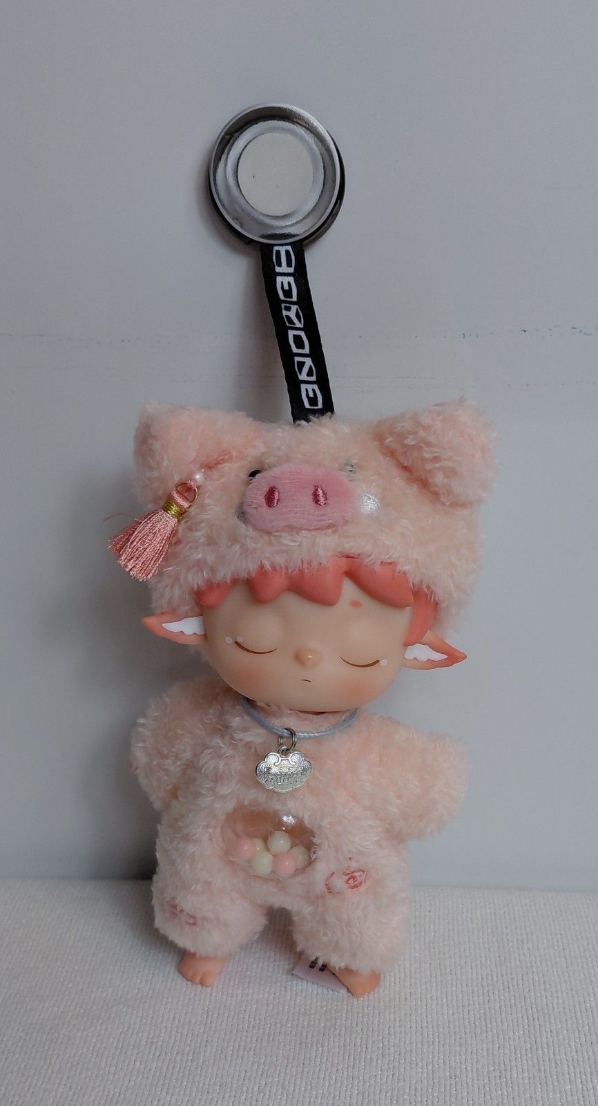 Ciondolo peluche HEYONE Mimi serie elfo ricreativo maiale rosa paffuto nuovo con scatola 