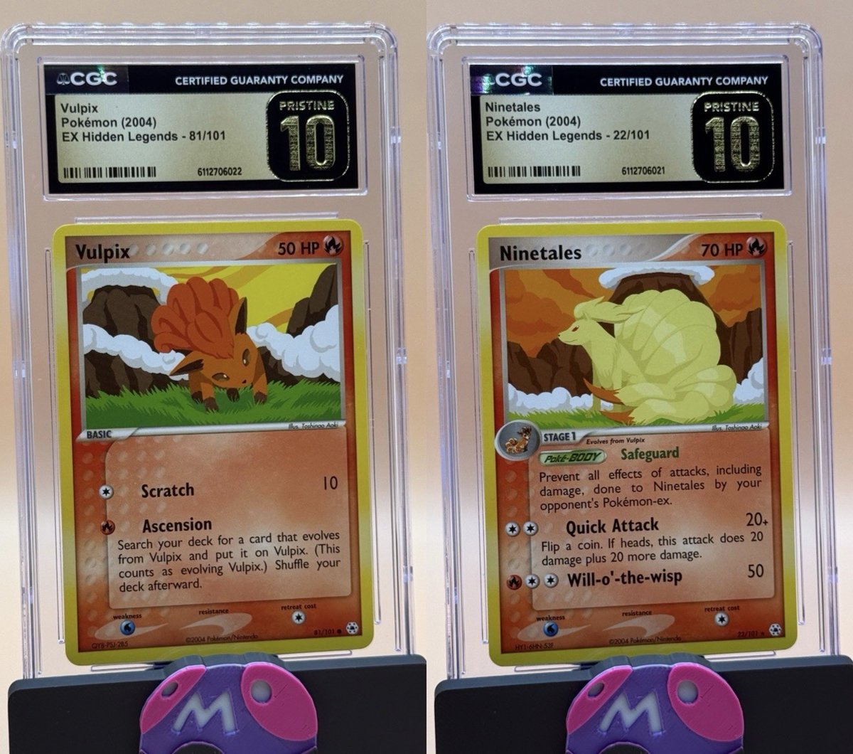 Vulpix And Ninetales Ex Hidden Legends Set 81-22/101 CGC Pristine 10’s