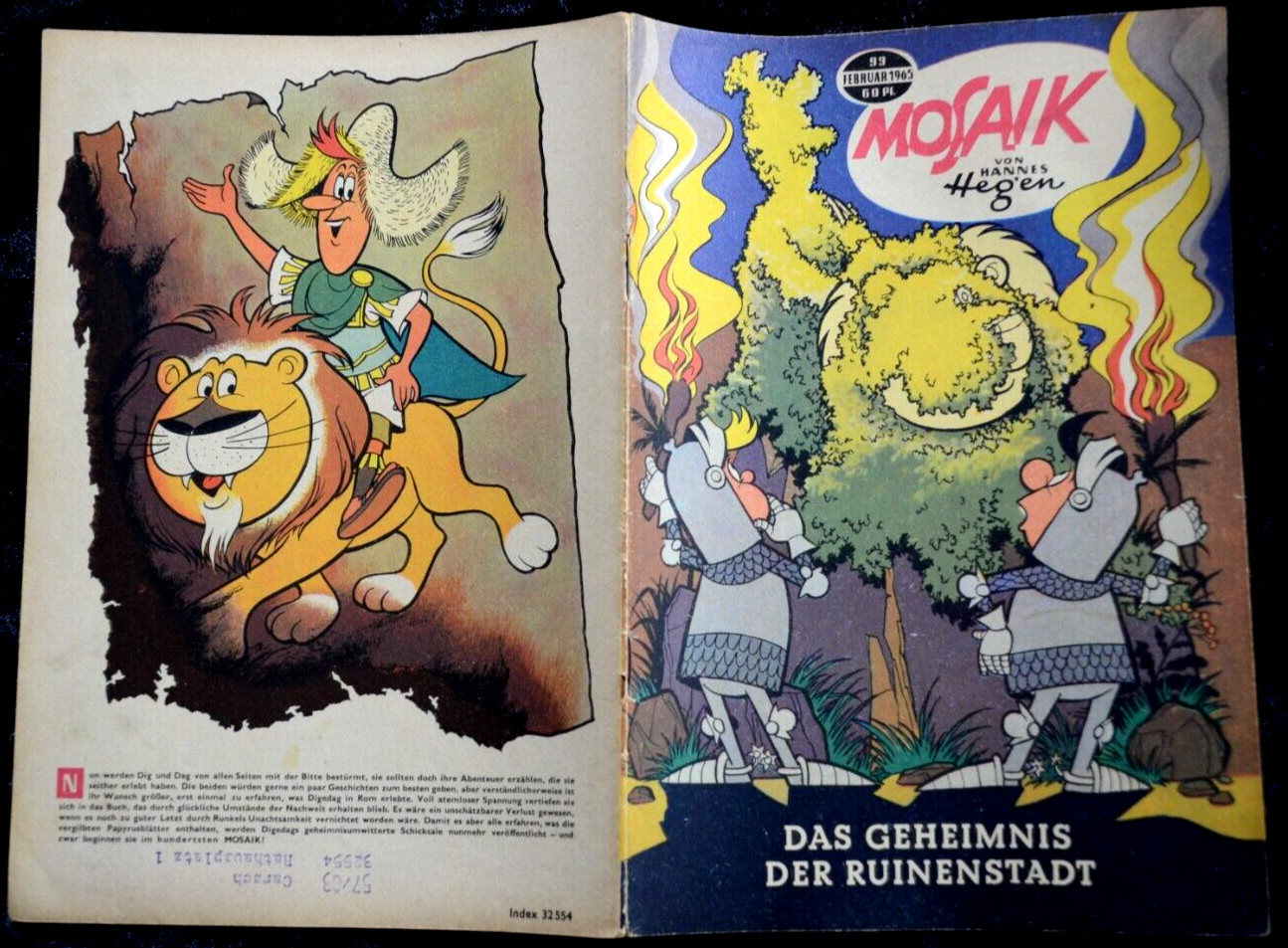 Originale MOSAIK Hannes Hegen Nr. 99 Il Segreto Della Città In Rovine DDR 1964