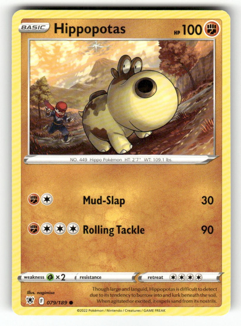 Ippopota 079/189 Pokemon Radianza Astrale Comune Giocato Leggermente