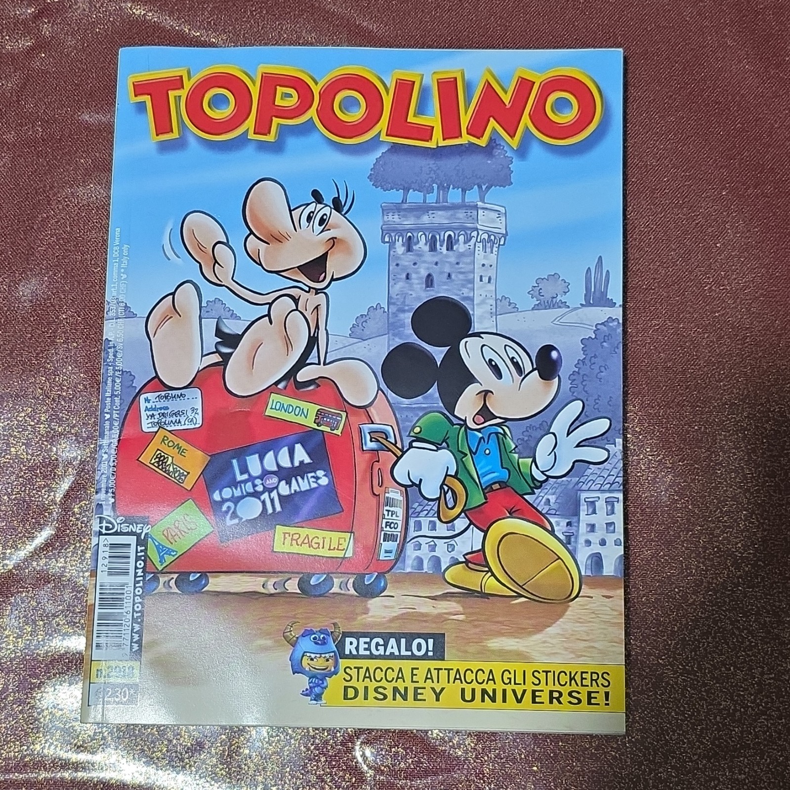 Disney Topolino 2918 con set adesivi, condizioni da edicola 